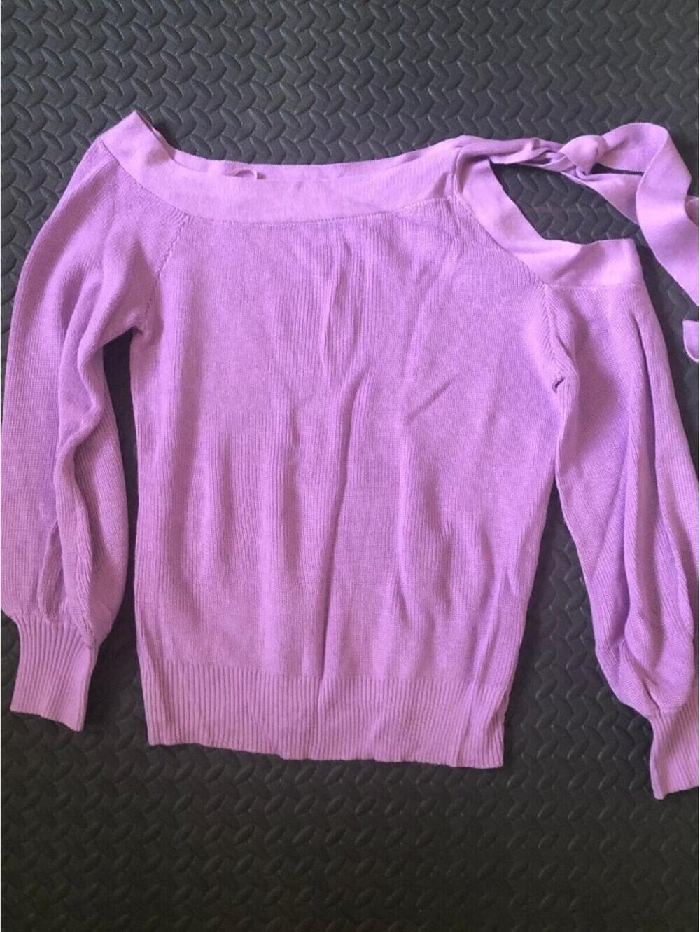 NEW YORK & CO OFF THE SHOULDER COLD SHOULDER SWEATER SIZE MEDIUM